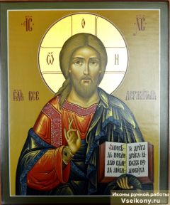 Рукописная икона Спас Вседержитель 4