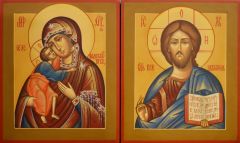 Рукописная венчальная пара Феодоровская под старину (Размер 17х21 см)