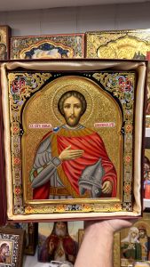 Рукописная икона Александр Невский №77 