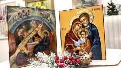 Рукописная икона Святое Семейство №11 (Размер 17х21 см)