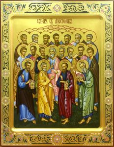 Рукописная икона Собор Апостолов