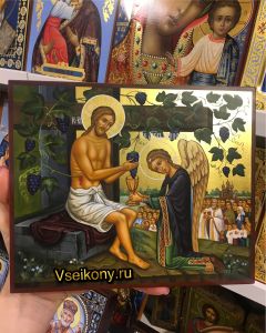 Рукописная икона Иисус Христос Лоза Истинная
