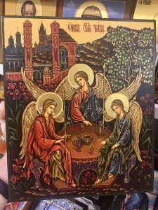 Рукописная икона Святая Троица 33 