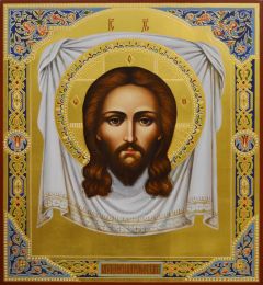 Рукописная икона Спас Нерукотворный 67 (Размер 27*31 см)