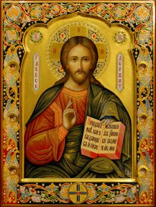 Рукописная икона Спас Вседержитель 101 (Размер 27х31 см)