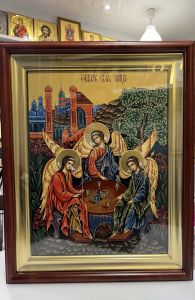 Рукописная икона Святая Троица 33 