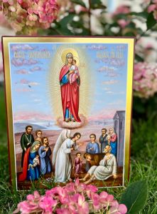 Рукописная икона Всех Скорбящих Радость 9 (Размер 22*28 см)