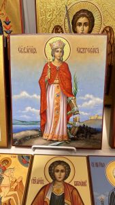 Рукописная икона Екатерина №16 (Размер 17х21 см)