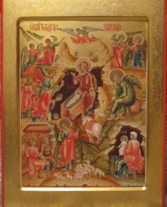 Рукописная икона Рождество Христово