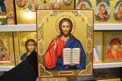 Рукописная икона Спас Вседержитель №129 