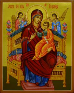 Рукописная икона Всецарица храмовая икона