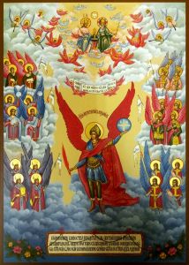 Рукописная икона Собор Архистратига Михаила 3