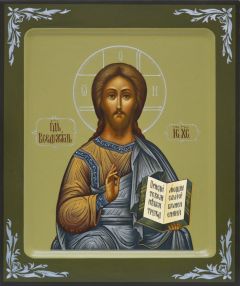 Рукописная икона Господь Вседержитель 9 (старинный Образ) (Размер 21*25 см)