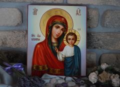 Рукописная Казанская икона масло 8 