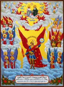 Рукописная икона Собор Архистратига Михаила 3