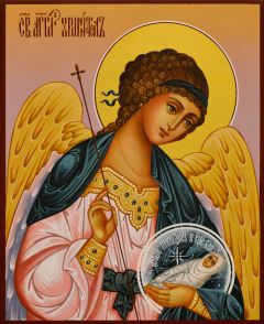 Рукописная икона Ангел Хранитель с Душой 55 