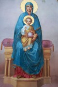 Рукописная икона Богоматерь на престоле