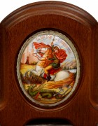 Икона из финифти Чудо Георгия о змие 3 (Размер 11*14 см)