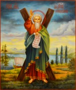 Рукописная икона Андрей Первозванный масло 26 (Размер 21*25 см)