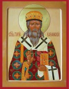 Рукописная икона Гурий Казанский