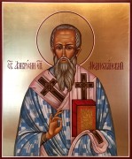 Рукописная икона Амвросий Медиоланский